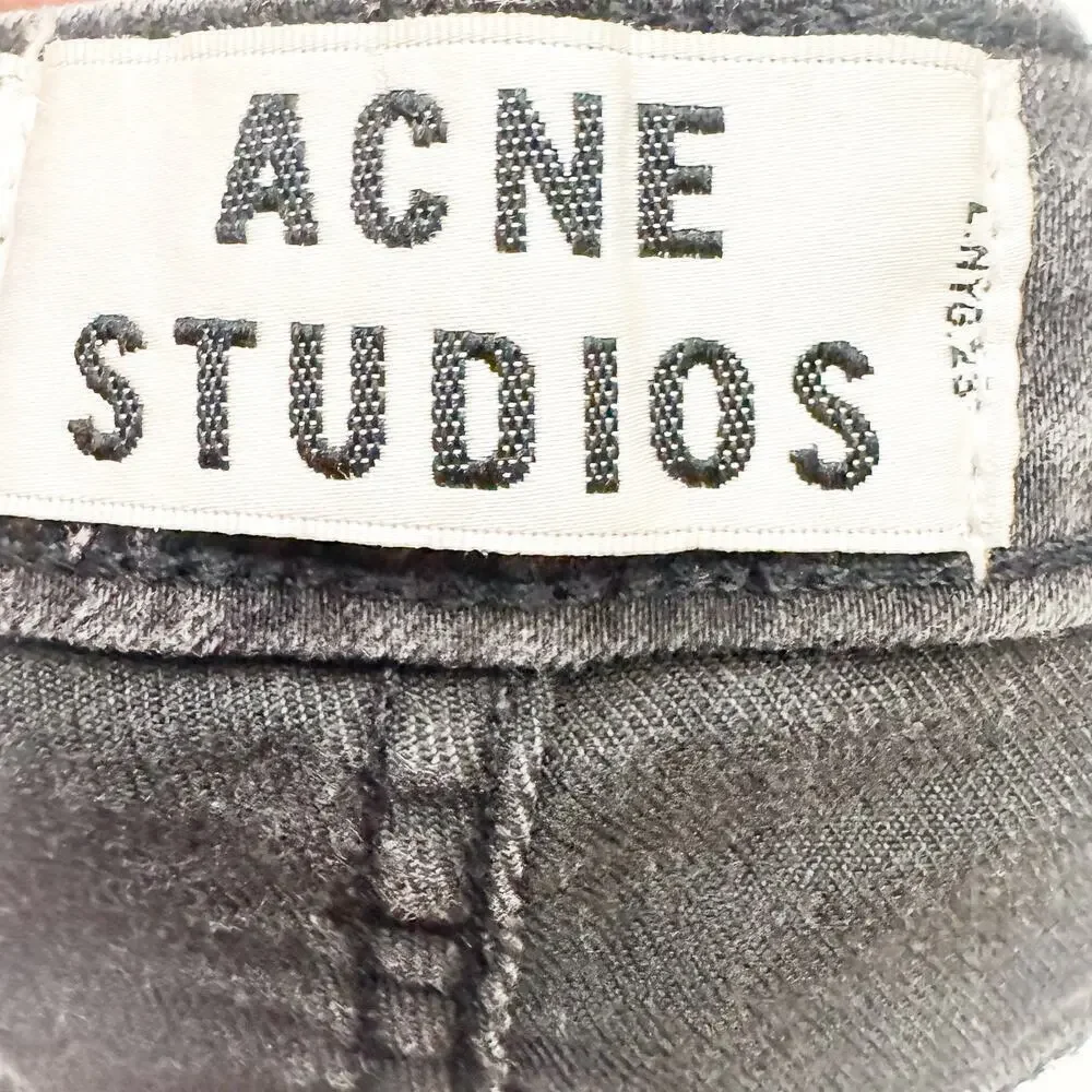 Acne Studios Skin 5 Used Black Stretch Black Charcoal Denim Jeans Size 23